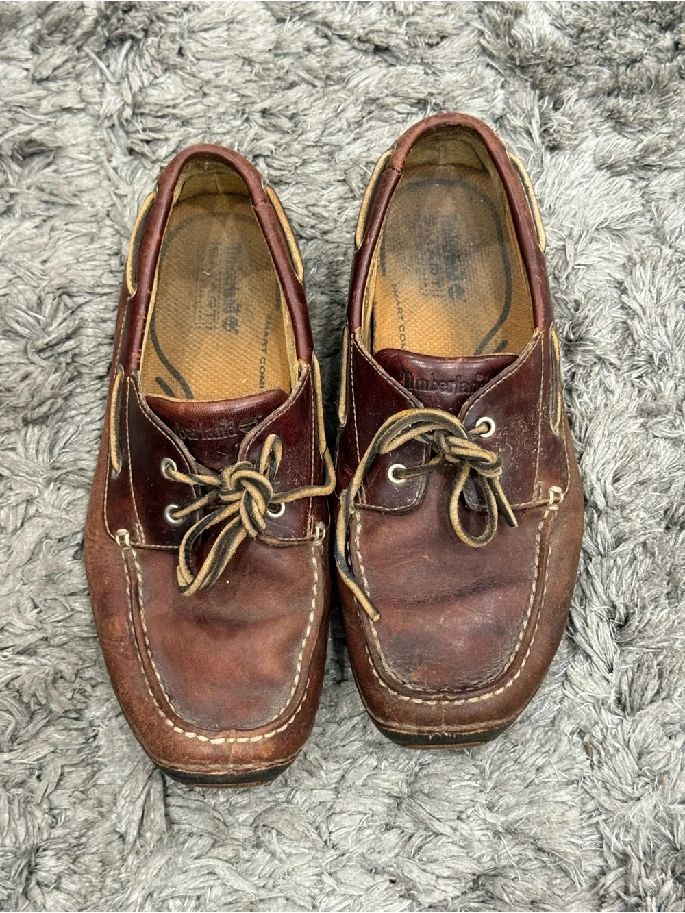 Timberland Mens Annapolis Boat Shoes Brown Leather 74013 Lace Up Moc Toe size 9M